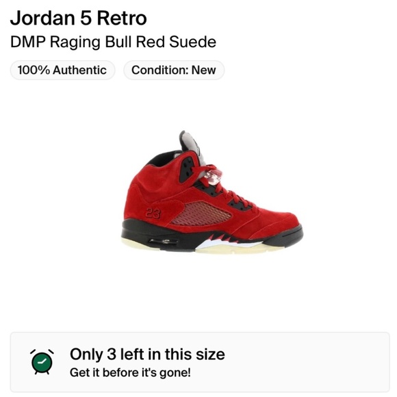 Air Jordan 5 DMP Raging Bull Red Suede - Picture 8 of 8